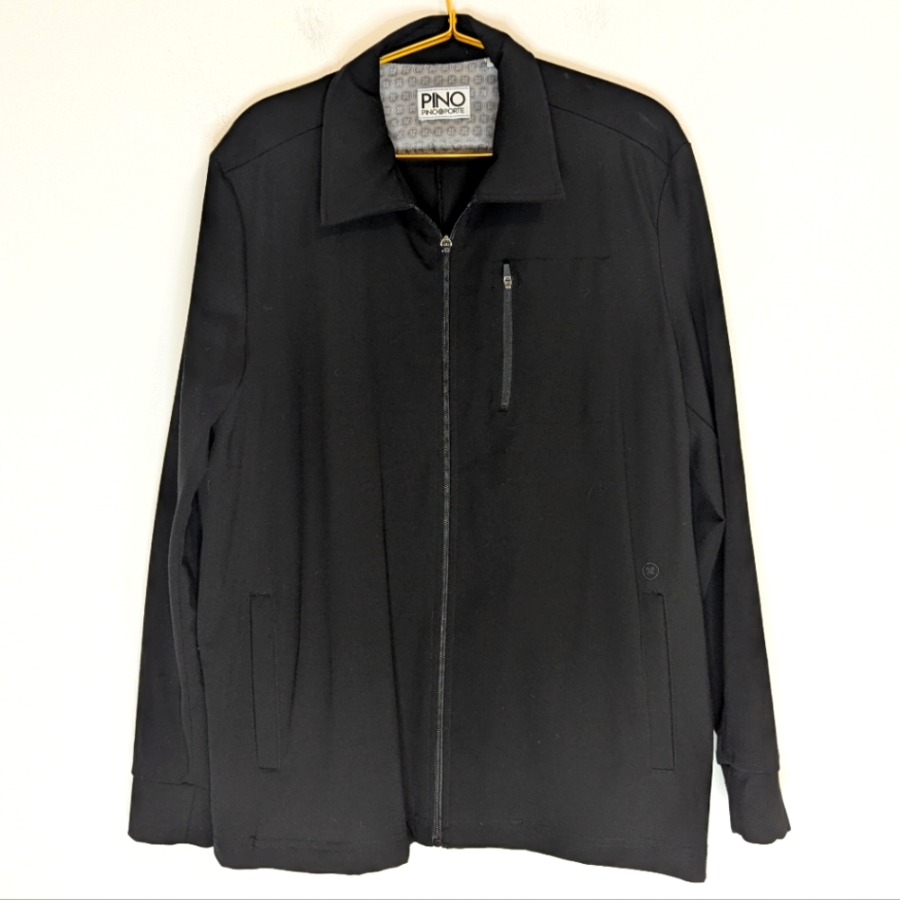 Pino By PinotPorte Large Black Stretch Cotton Blend Jacket
